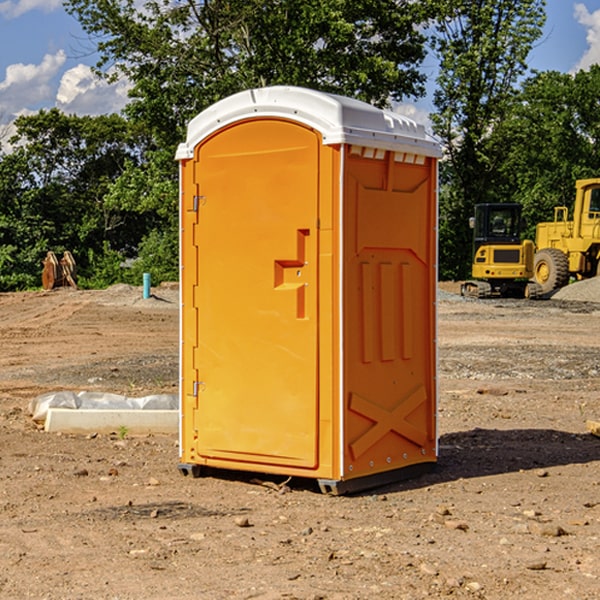 how often are the portable restrooms cleaned and serviced during a rental period in Lenox OH